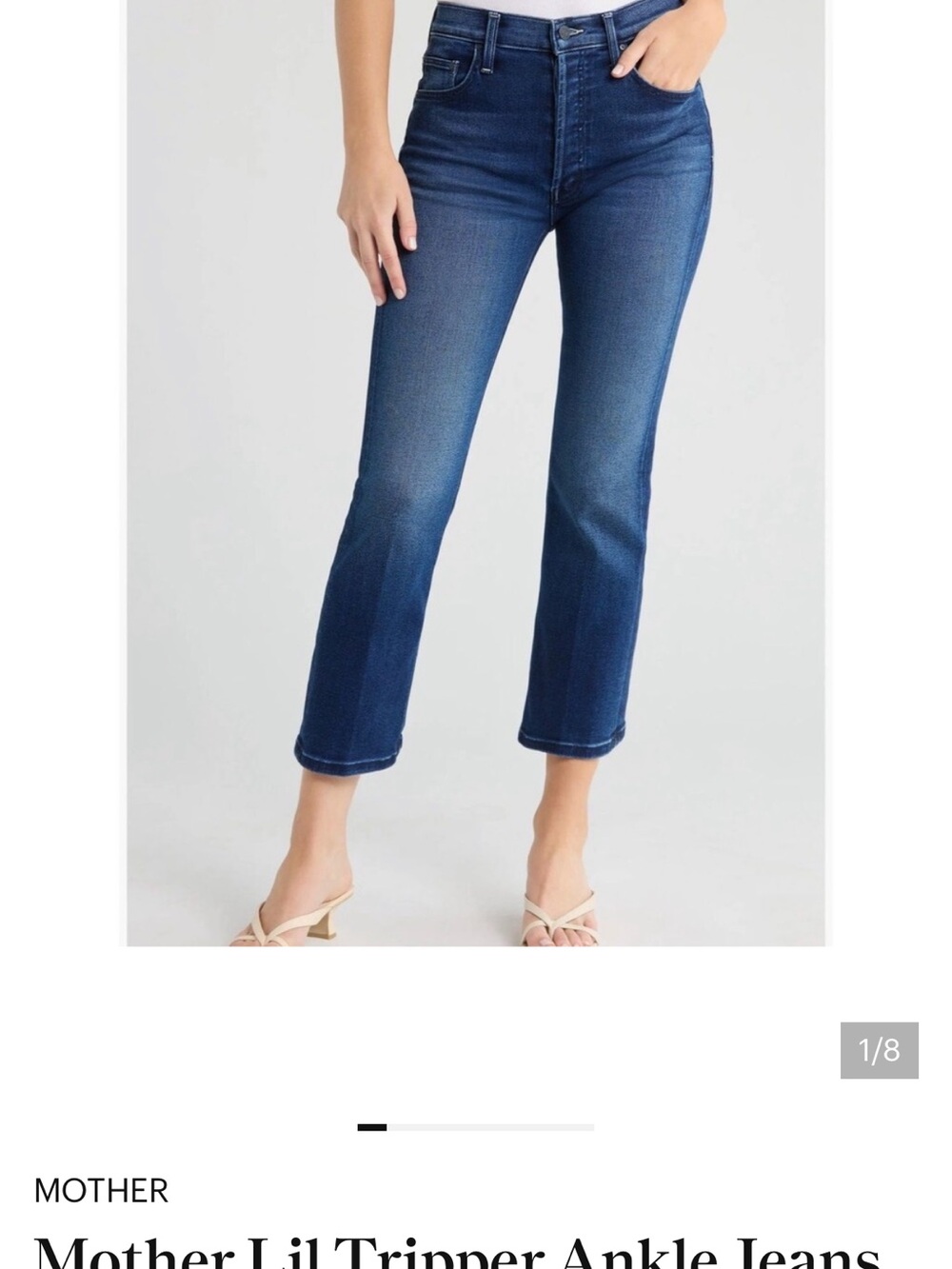 MOTHER Cropped Ankle Jeans in Deep Indigo Blue